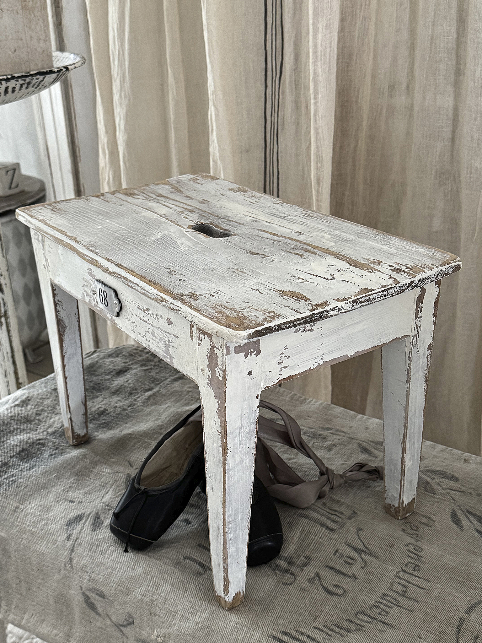 Altes großes Fußbänkchen Shabby-pur***