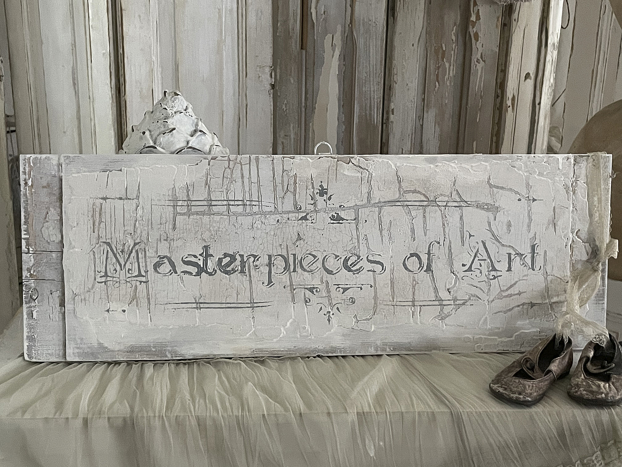 Shabbybild antike Holzkassette Of-Art