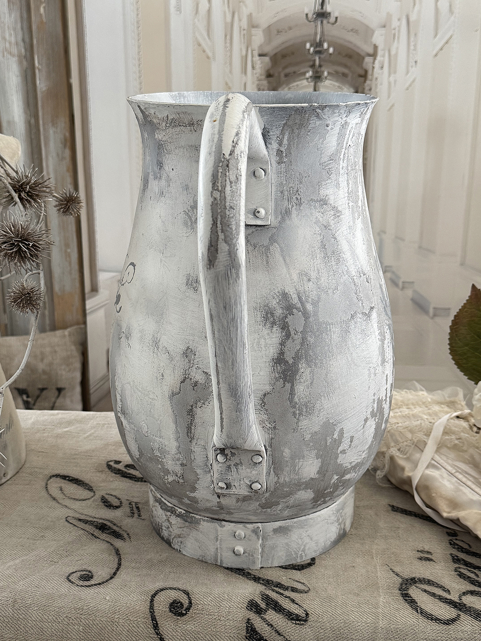  Alte, große Zinkblech-Kanne ***