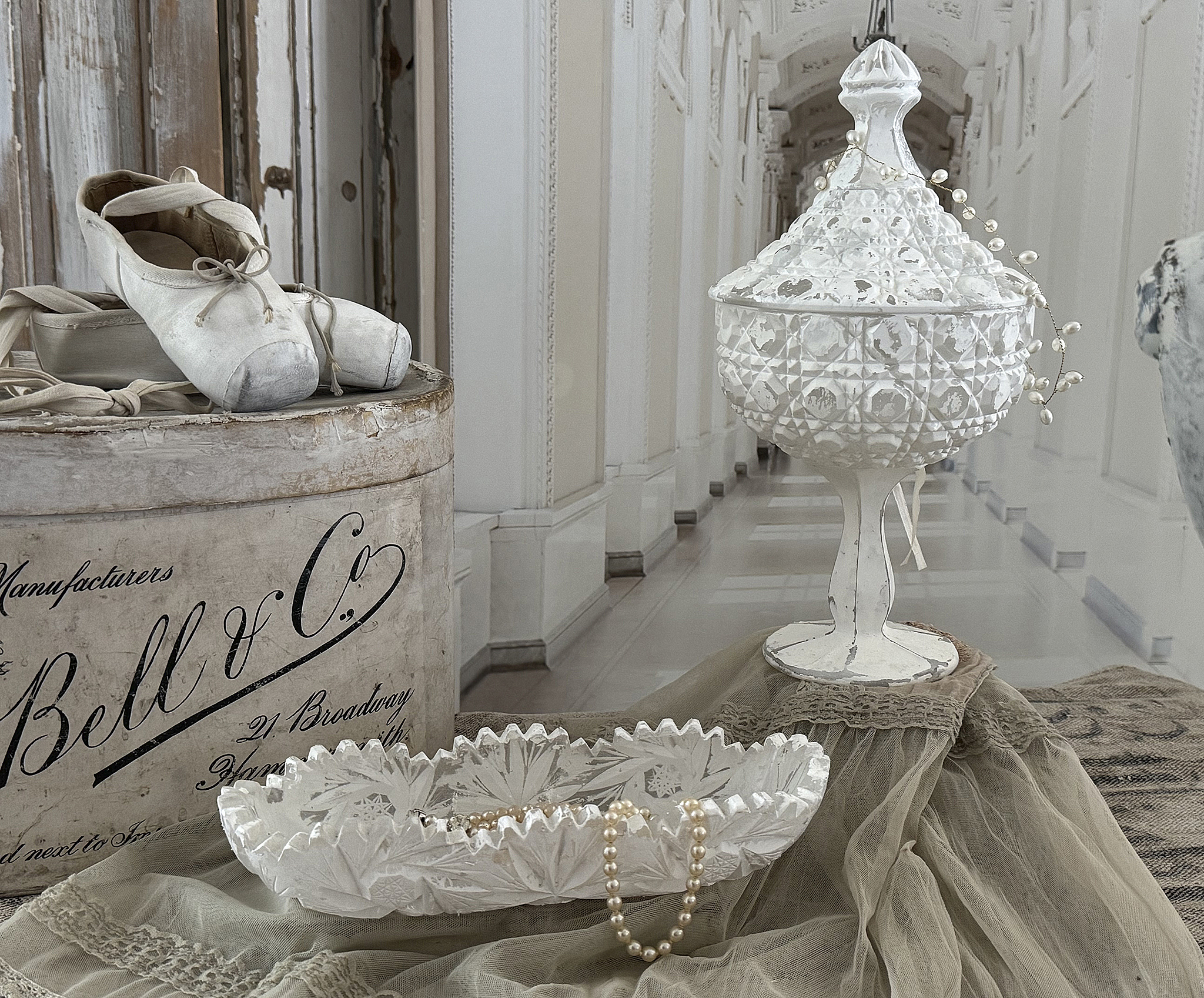 Außergewöhnliches Shabby-Kristall-Duo – edler Bleikristall trifft Vintage-Charme***
