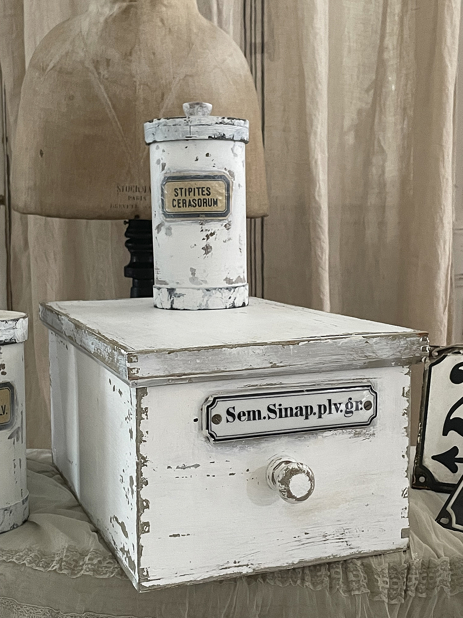 Brocante Holz Apothekerkiste mit Deckel*** Brocante Holz Apothekerkiste mit Deckel***