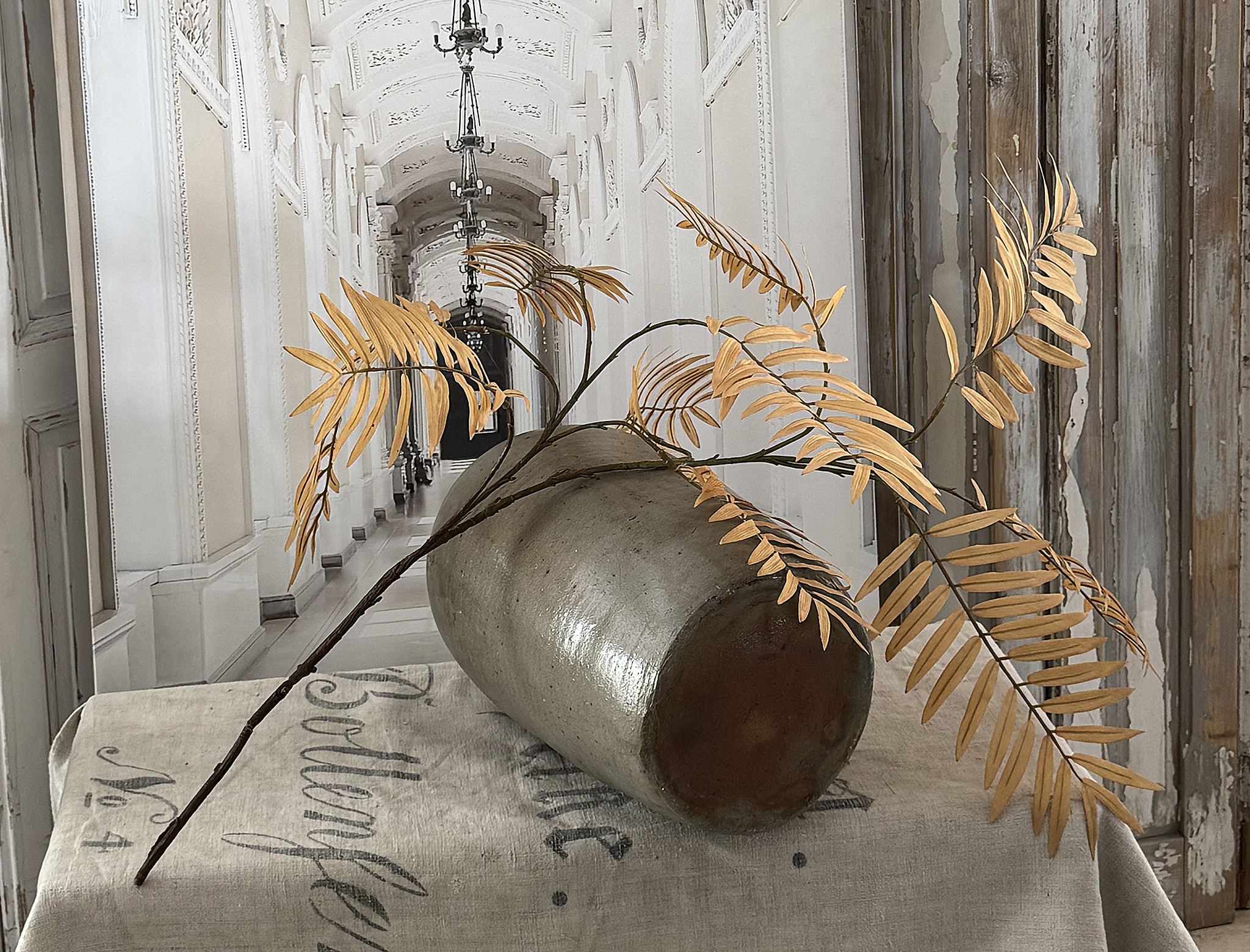 Große alte Steinzeug-Vase aus Frankreich – handgefertigtes Unikat mit Charakter und Patina***