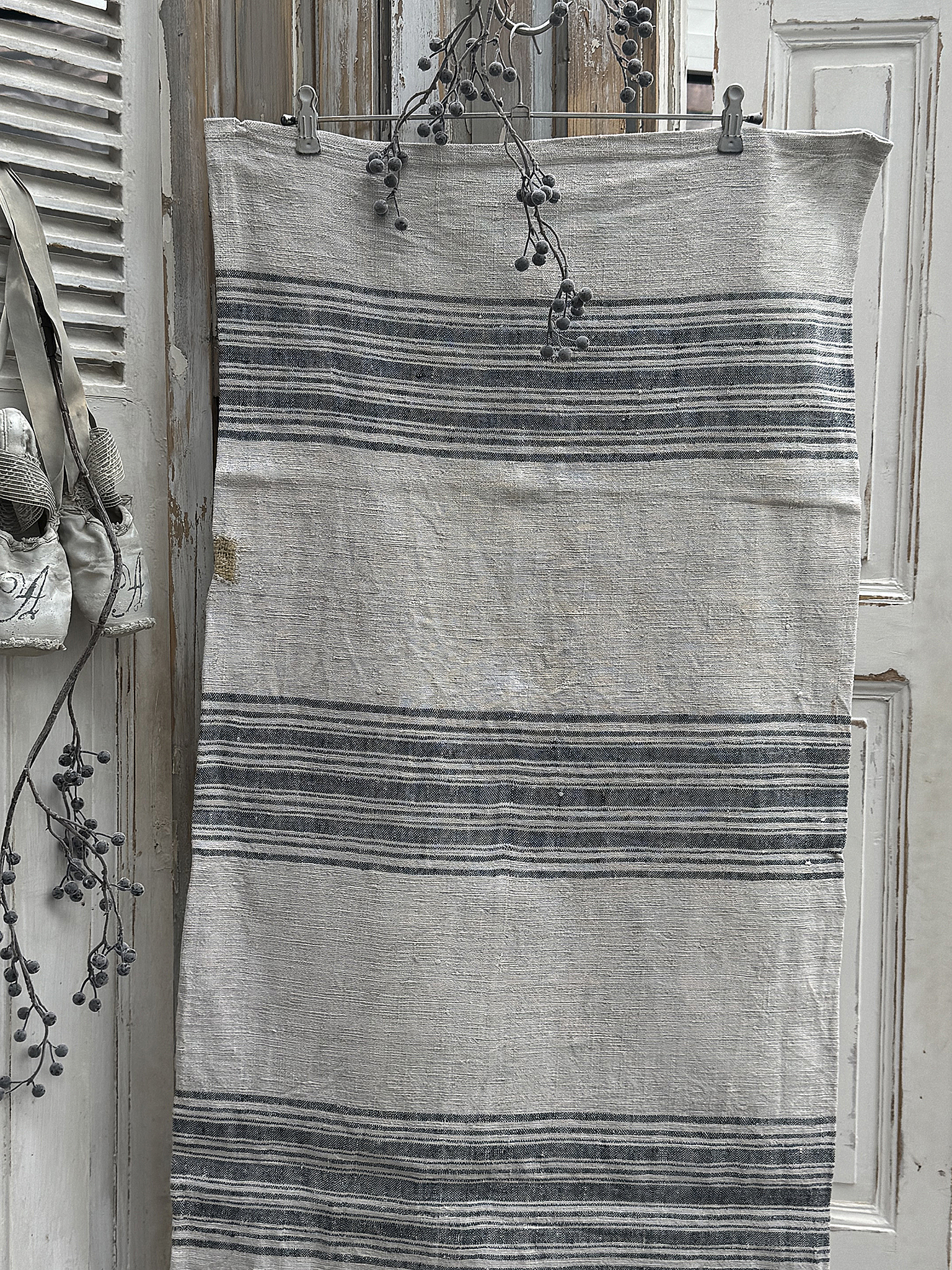 Schöner alter Leinensack mit breiten Streifen***