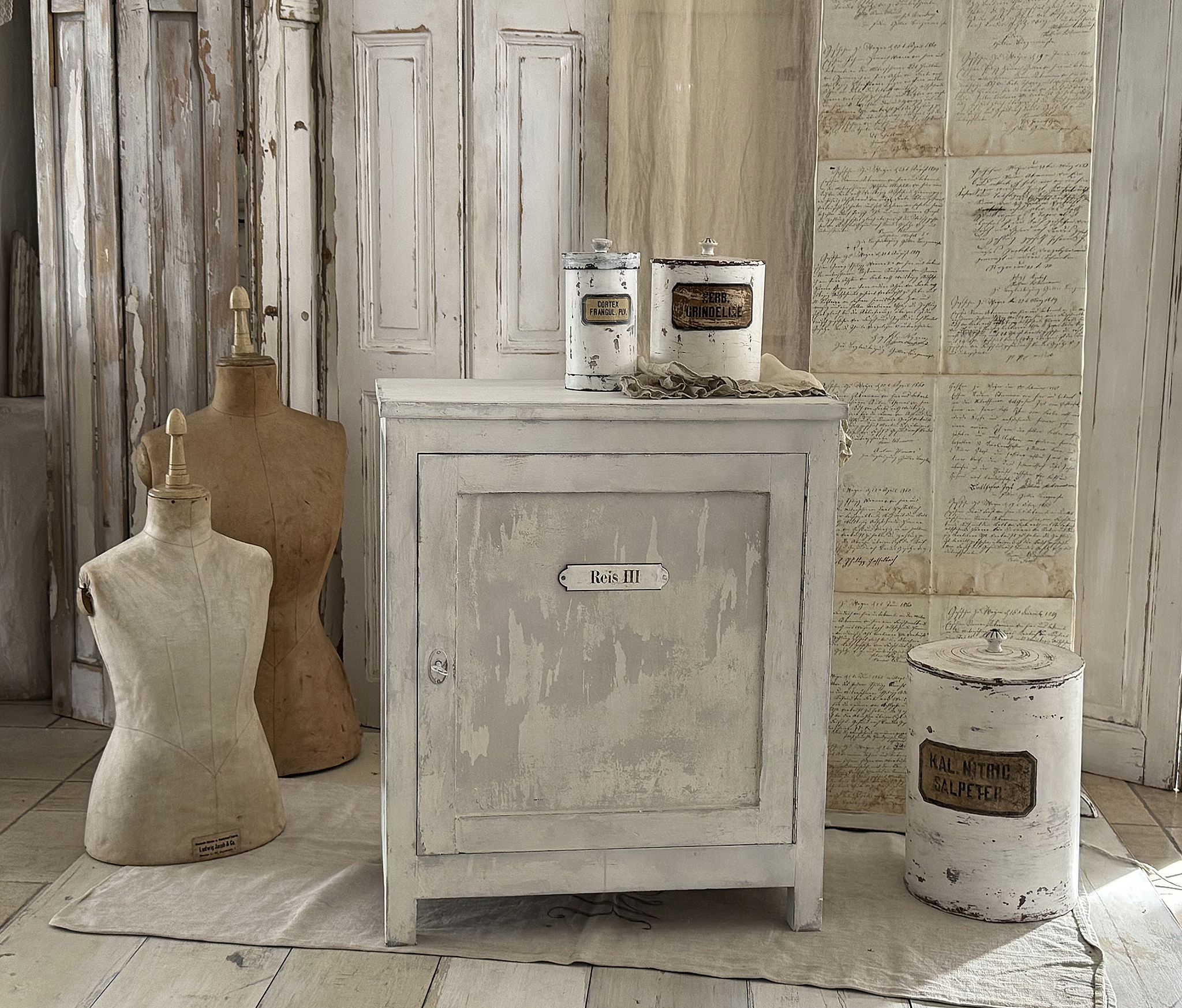 Brocante alter Ladenschrank Reis III***