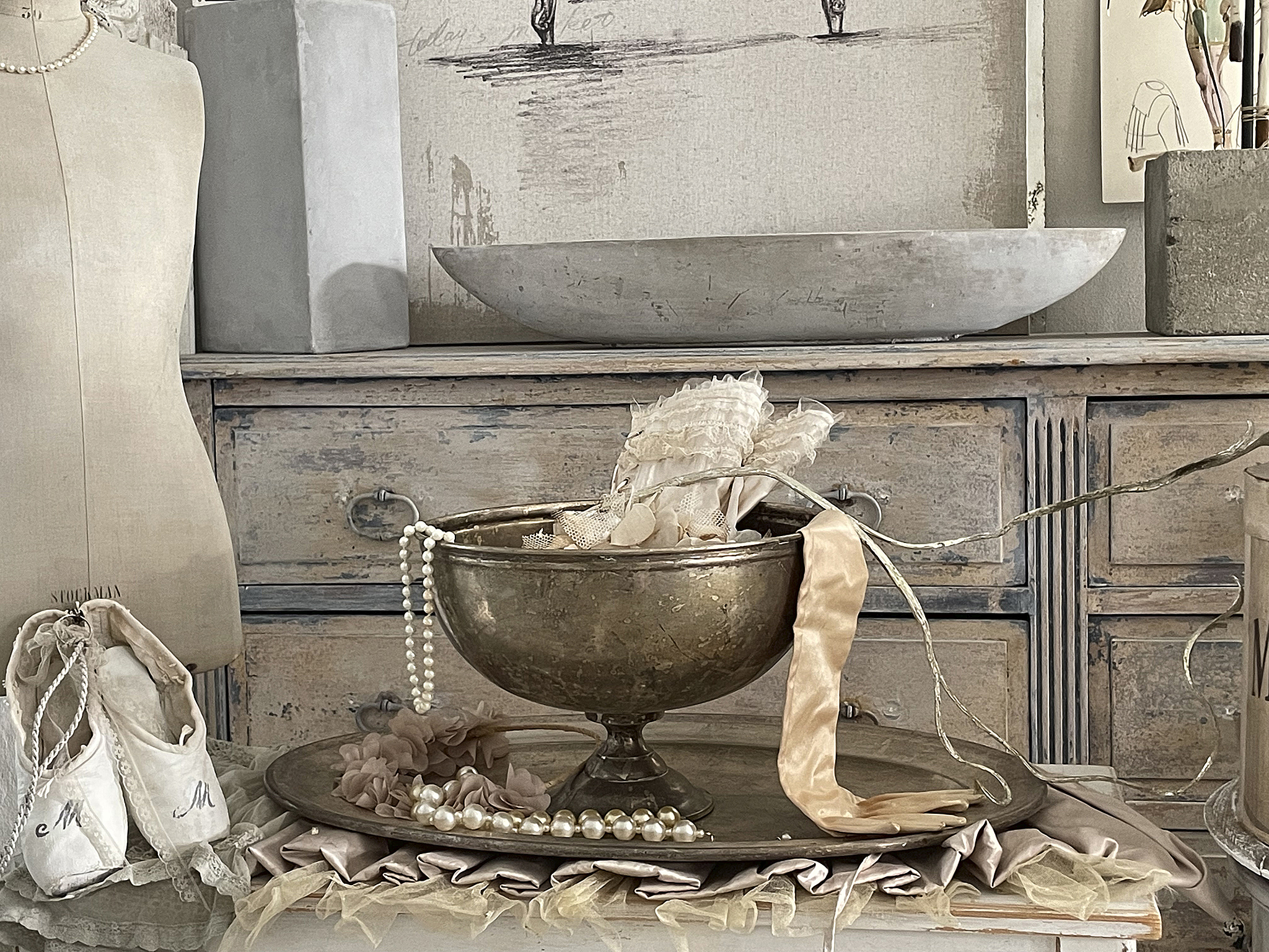 Imposante Platte mit Schale Vintage*** Imposante Platte mit Schale Vintage***