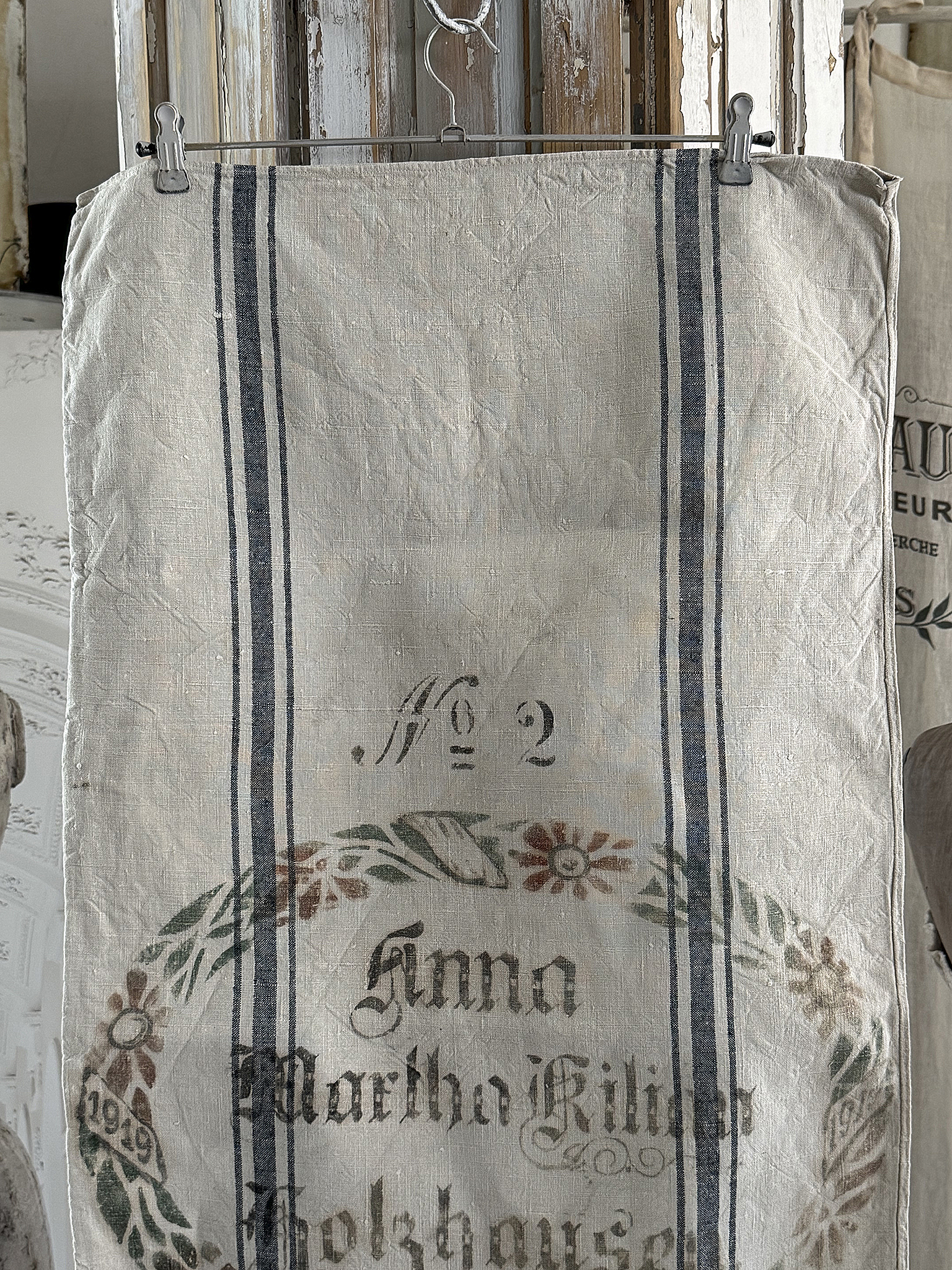  Antiker Mehlsack von 1919-No.2/Blütenkranz***