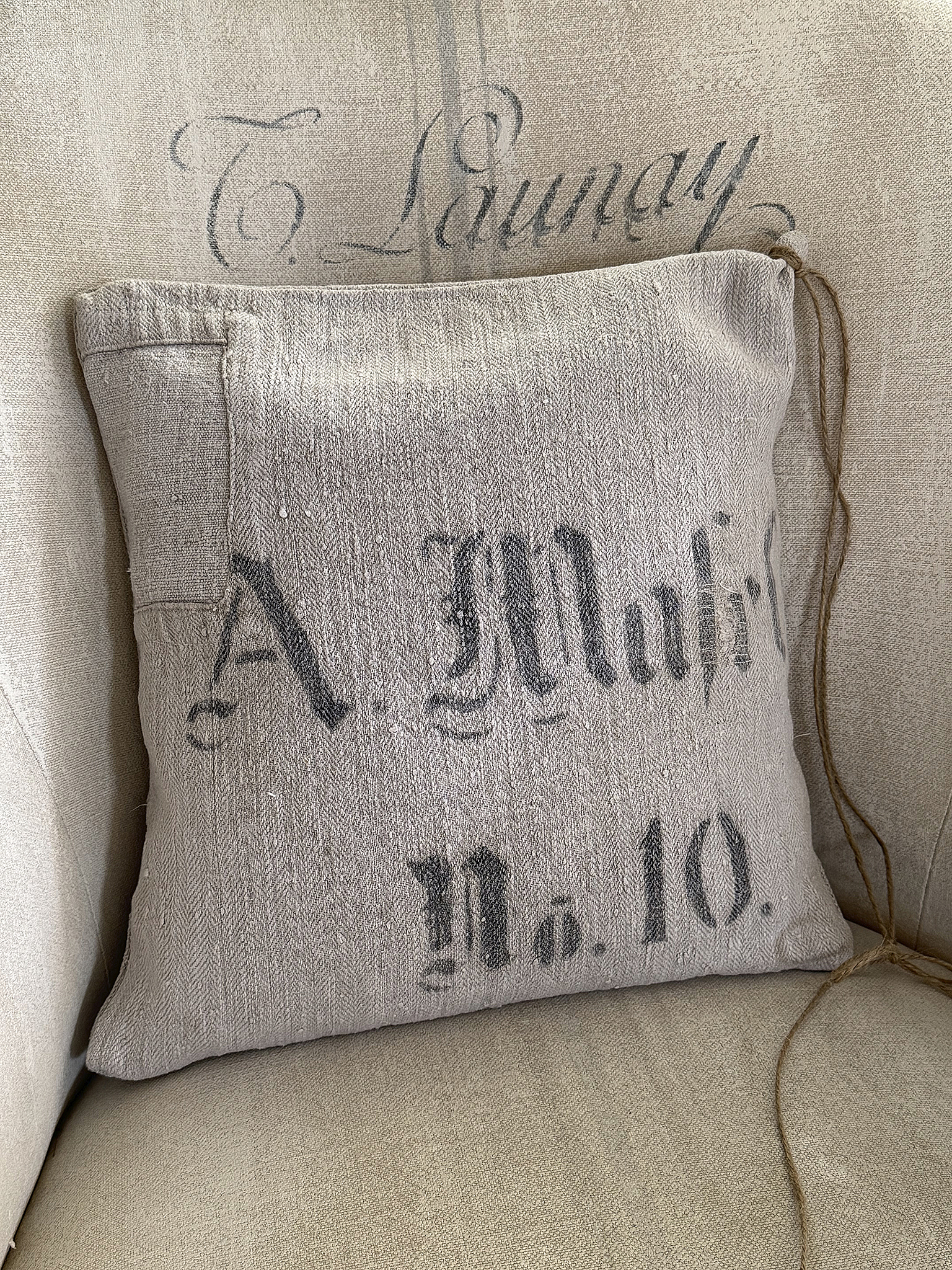 Charmantes Mehlsackkissen mit Geschichte No. 10*** Charmantes Mehlsackkissen mit Geschichte No. 10***