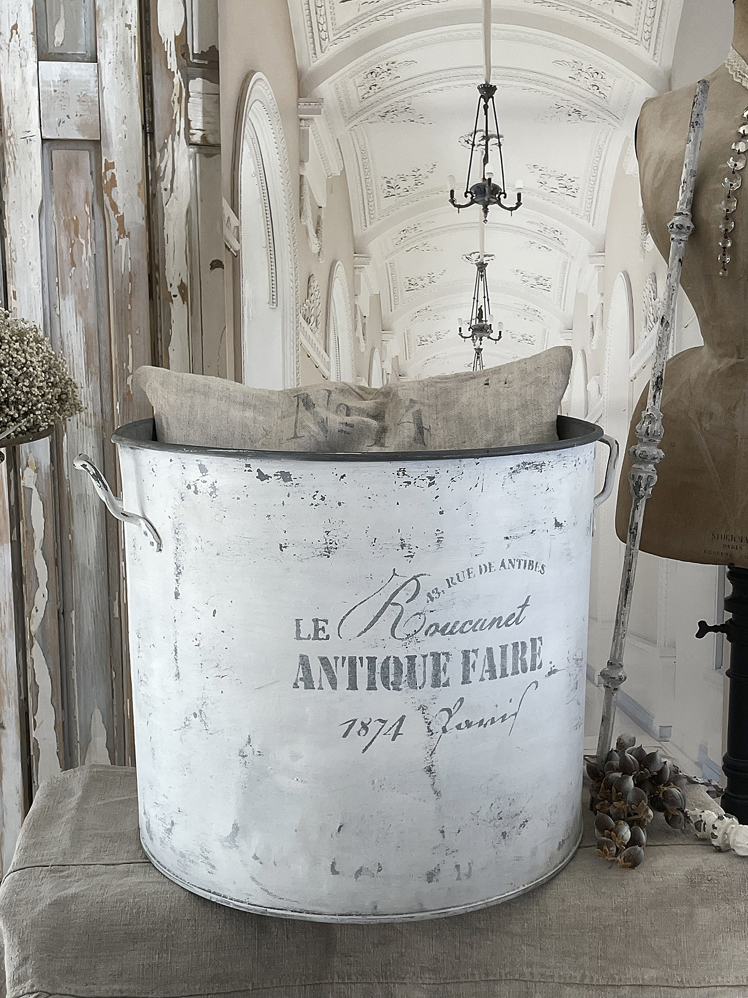 Großer Zinktopf im Shabbykleid "Antique"***