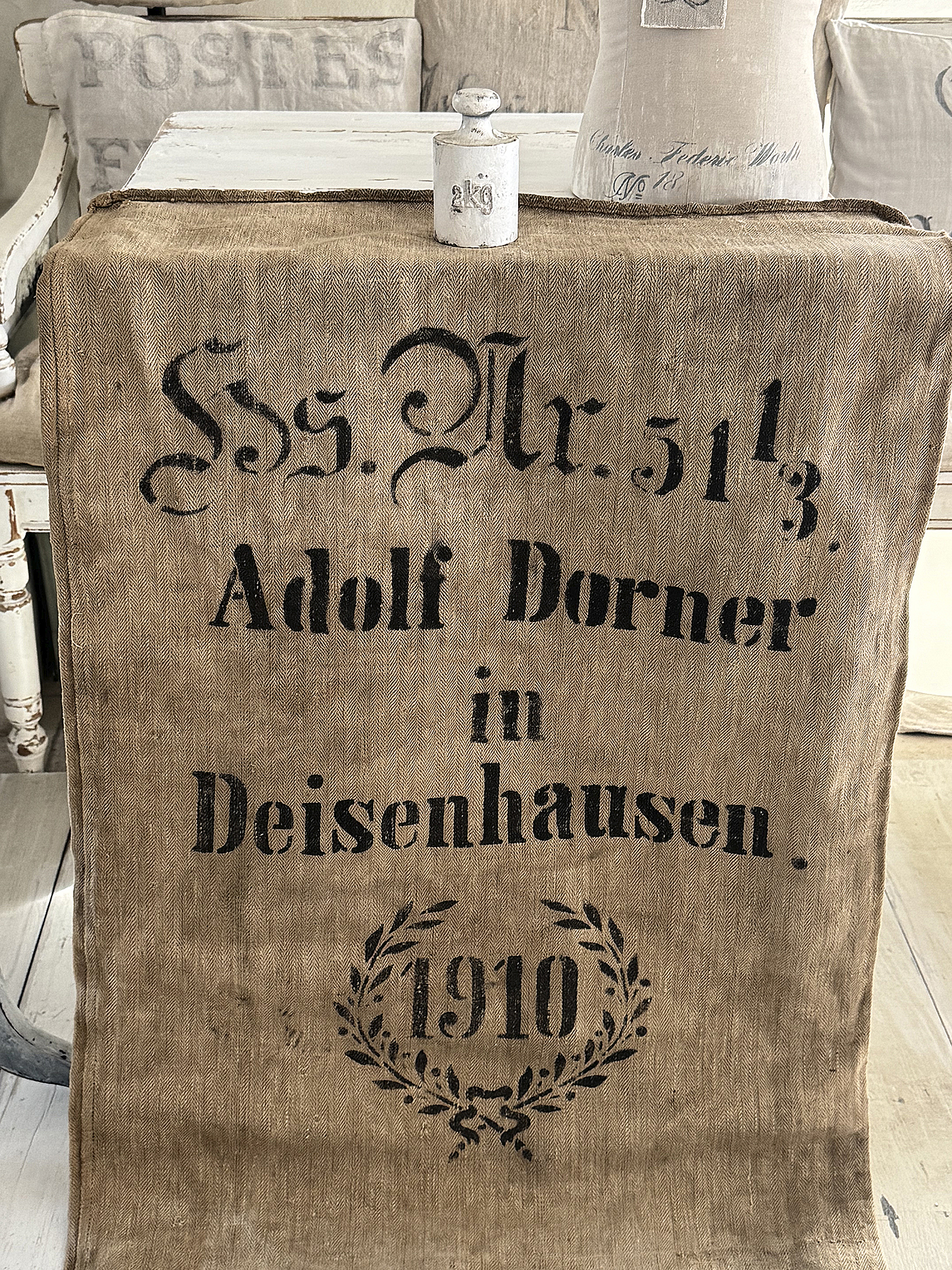 Alter Leinensack / Getreidesack von 1910 mit Originaldruck***