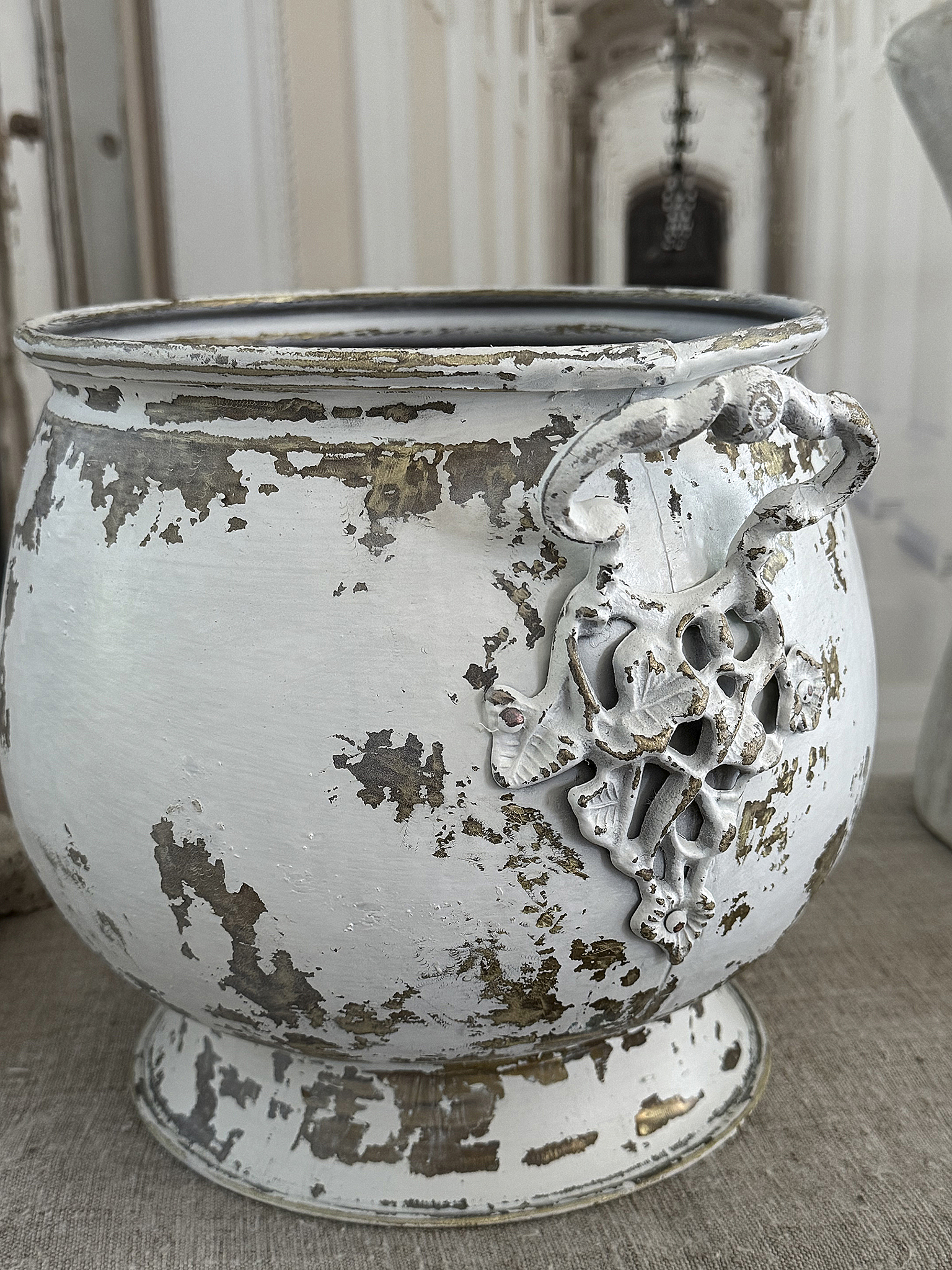 Großer Vintage-Messingtopf im Shabby-chic*** Großer Vintage-Messingtopf im Shabby-chic***
