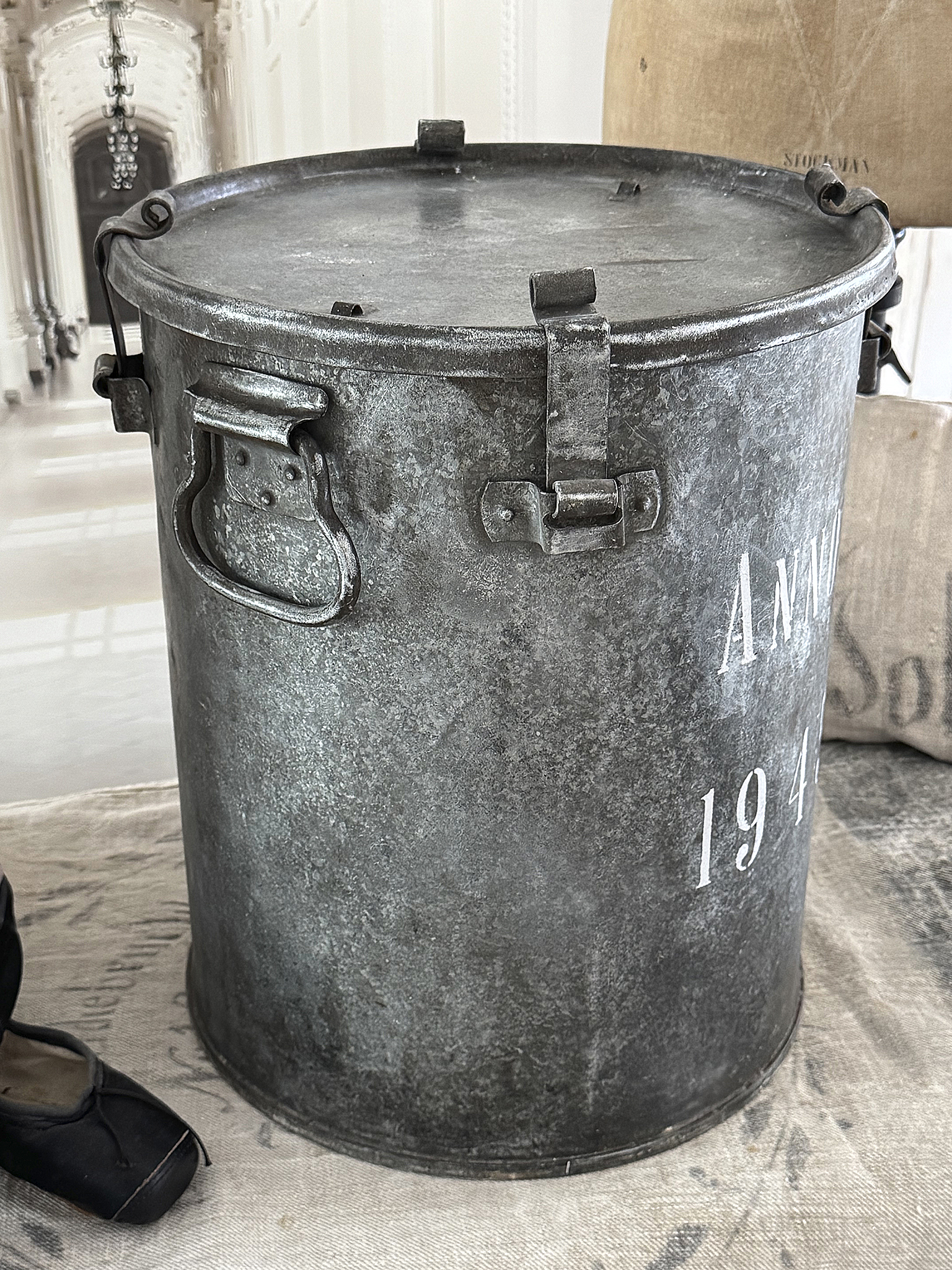 Große Zinktonne – Anno 1945, wertig & mit schöner Patina*** Große Zinktonne – Anno 1945, wertig & mit schöner Patina***