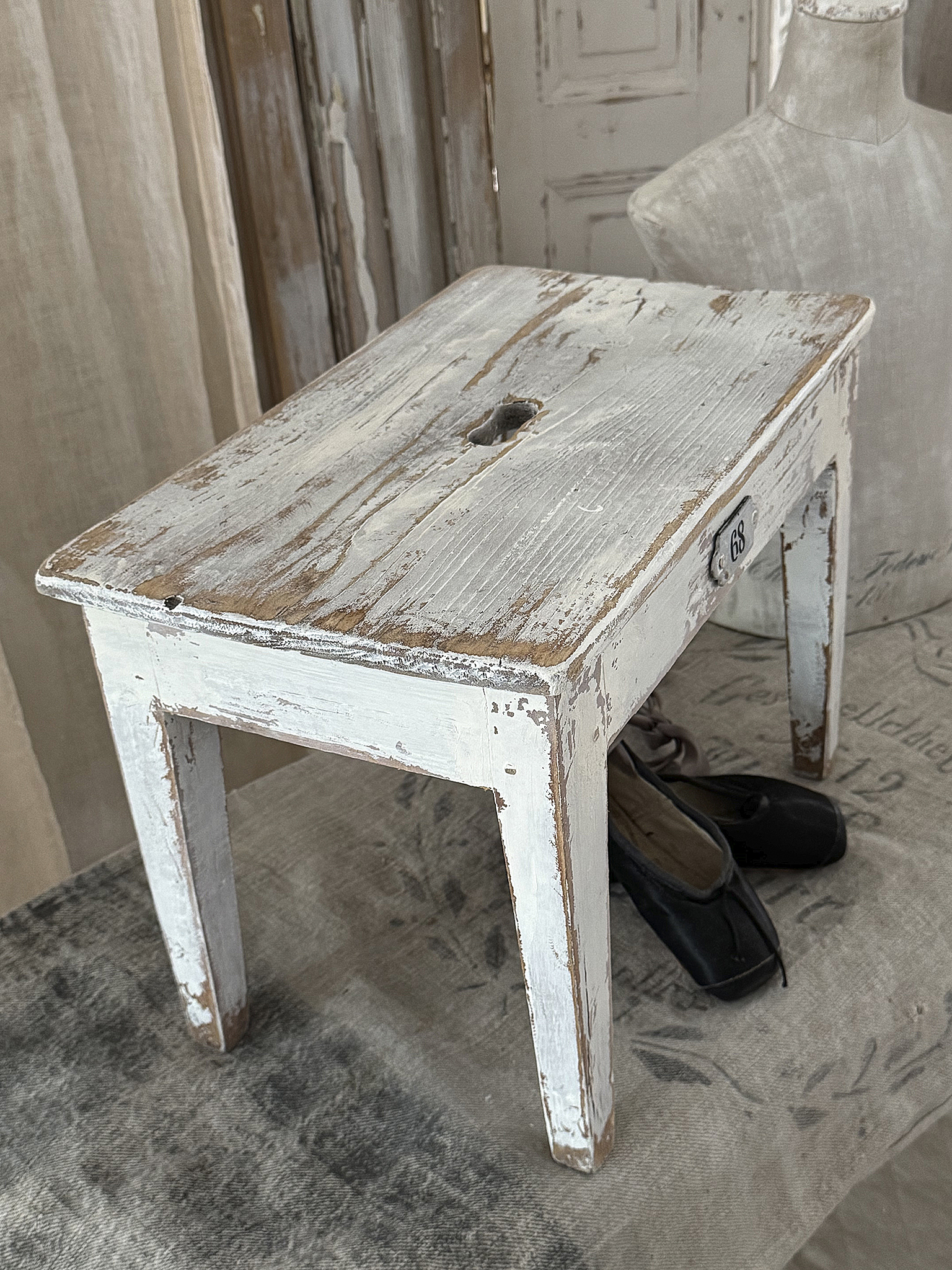 Altes großes Fußbänkchen Shabby-pur***