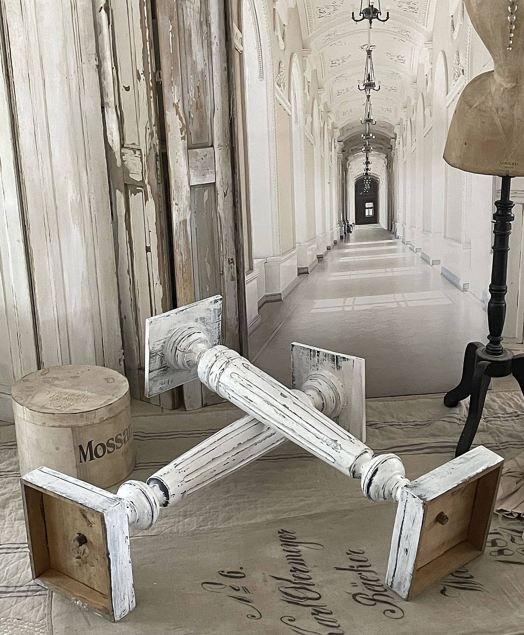 Antike große Holzsäule Shabby-Chic*** Antike große Holzsäule Shabby-Chic***