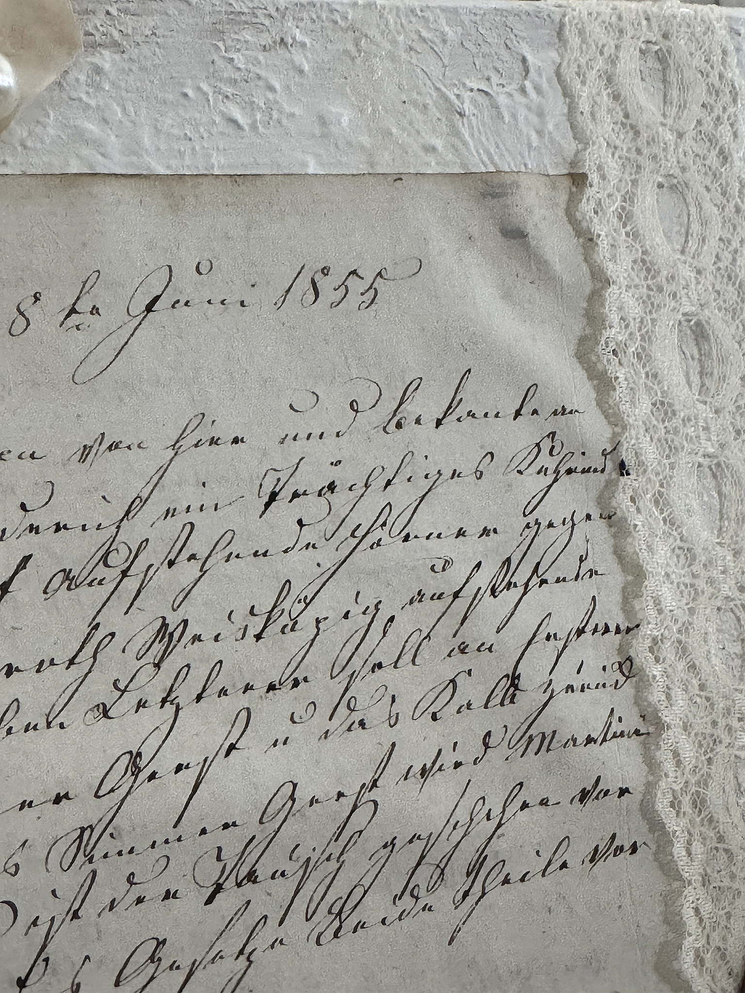 Nostalgisches Unikat mit antikem Dokument von 1855 – zauberhafte Wanddekoration mit Geschichte***