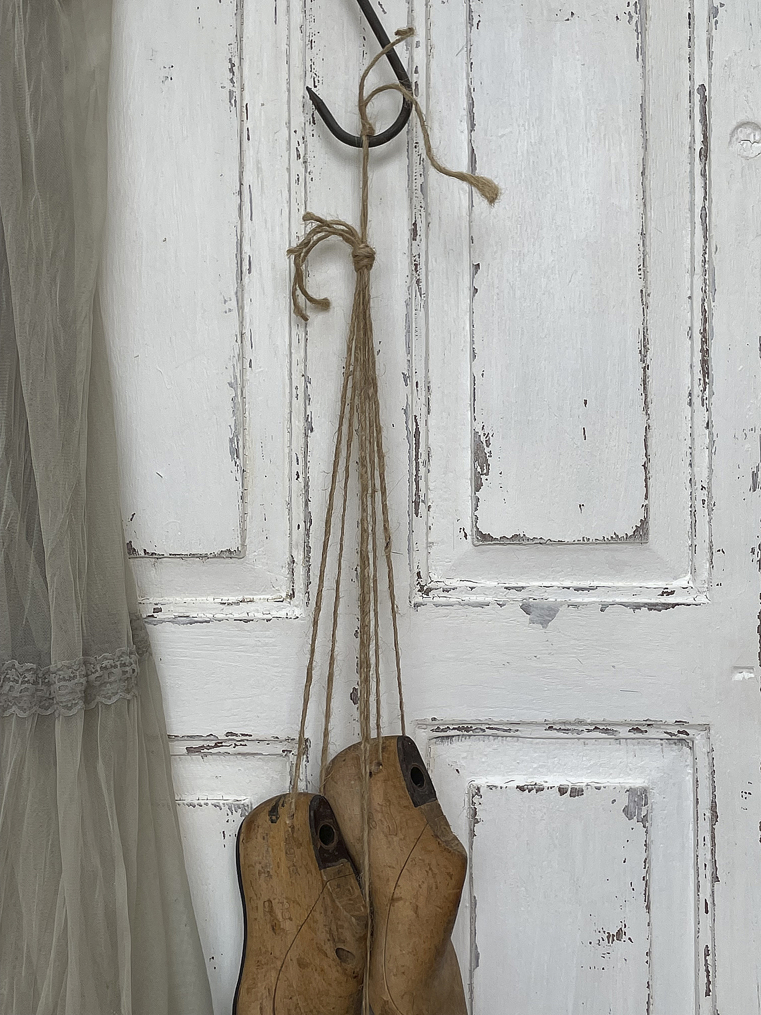 Antike Kinder-Schuhleisten mit Eisen-Flügel***