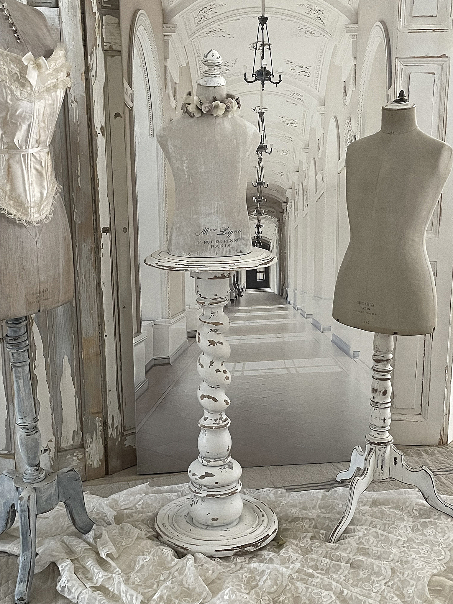 Antike große Holzsäule Shabby-Chic*** Antike große Holzsäule Shabby-Chic***