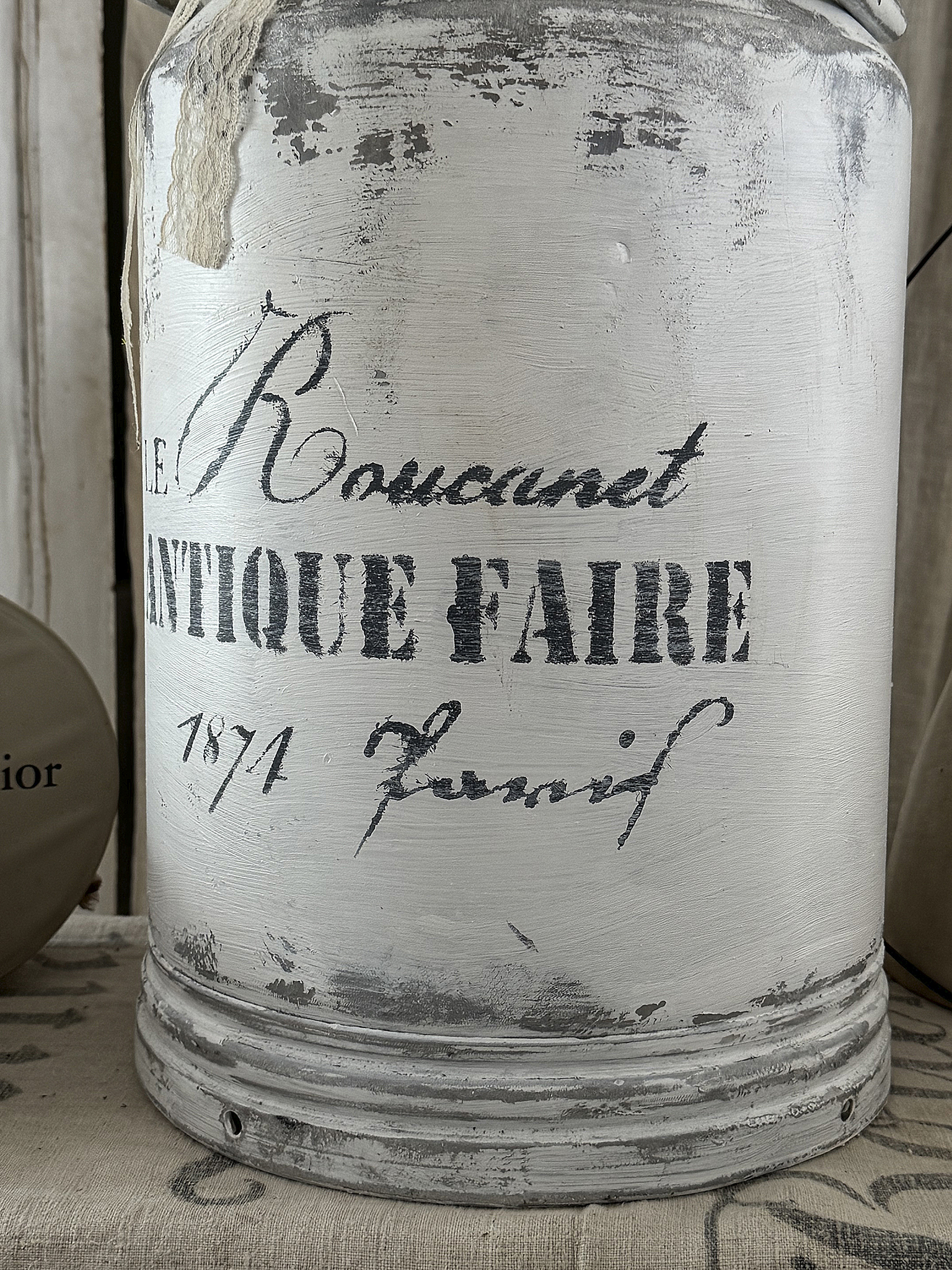 Große alte Milchkanne aus Zink im französischen Shabby Chic***
