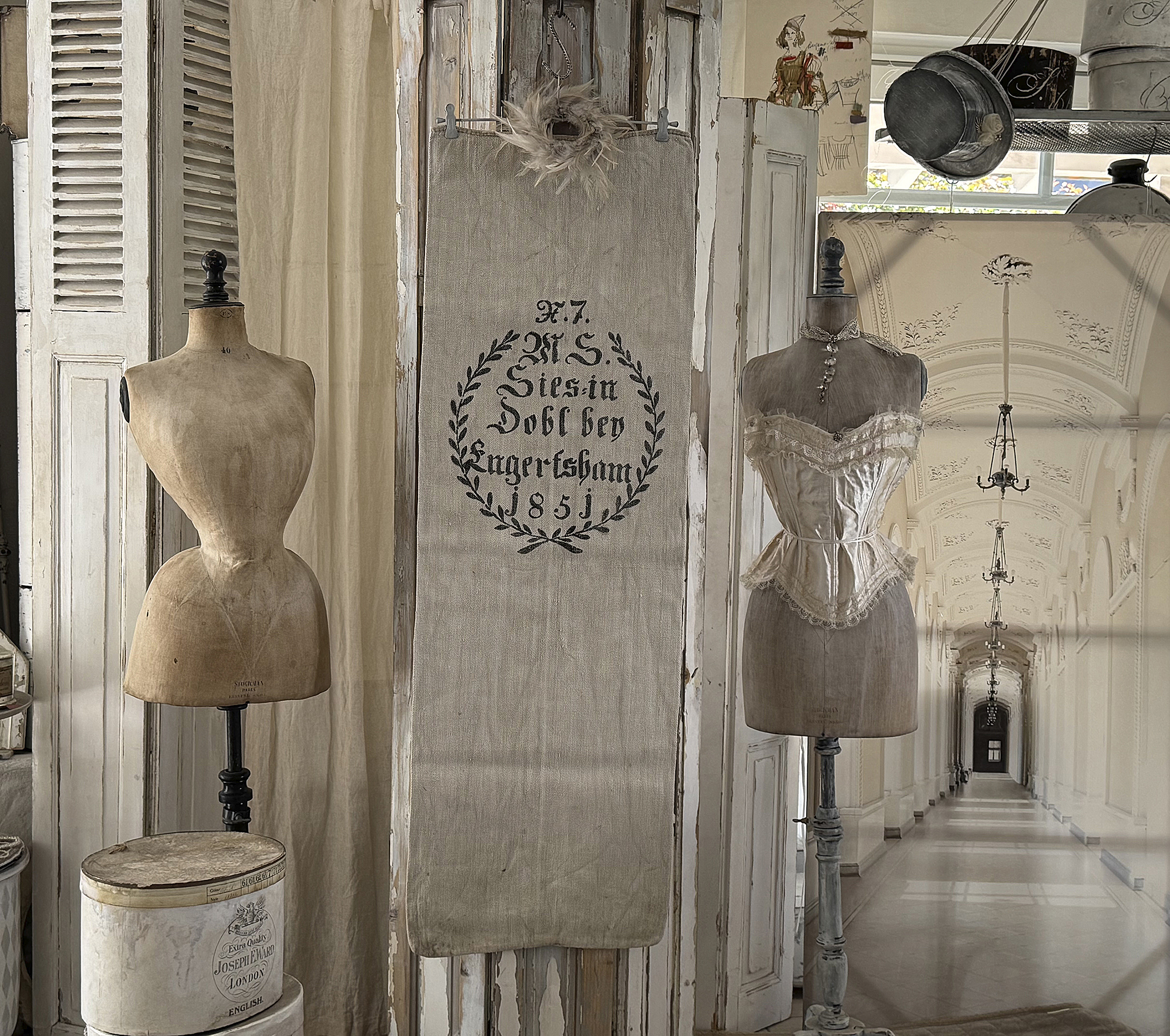 Historischer langer Leinensack/ Mehlsack 1851**