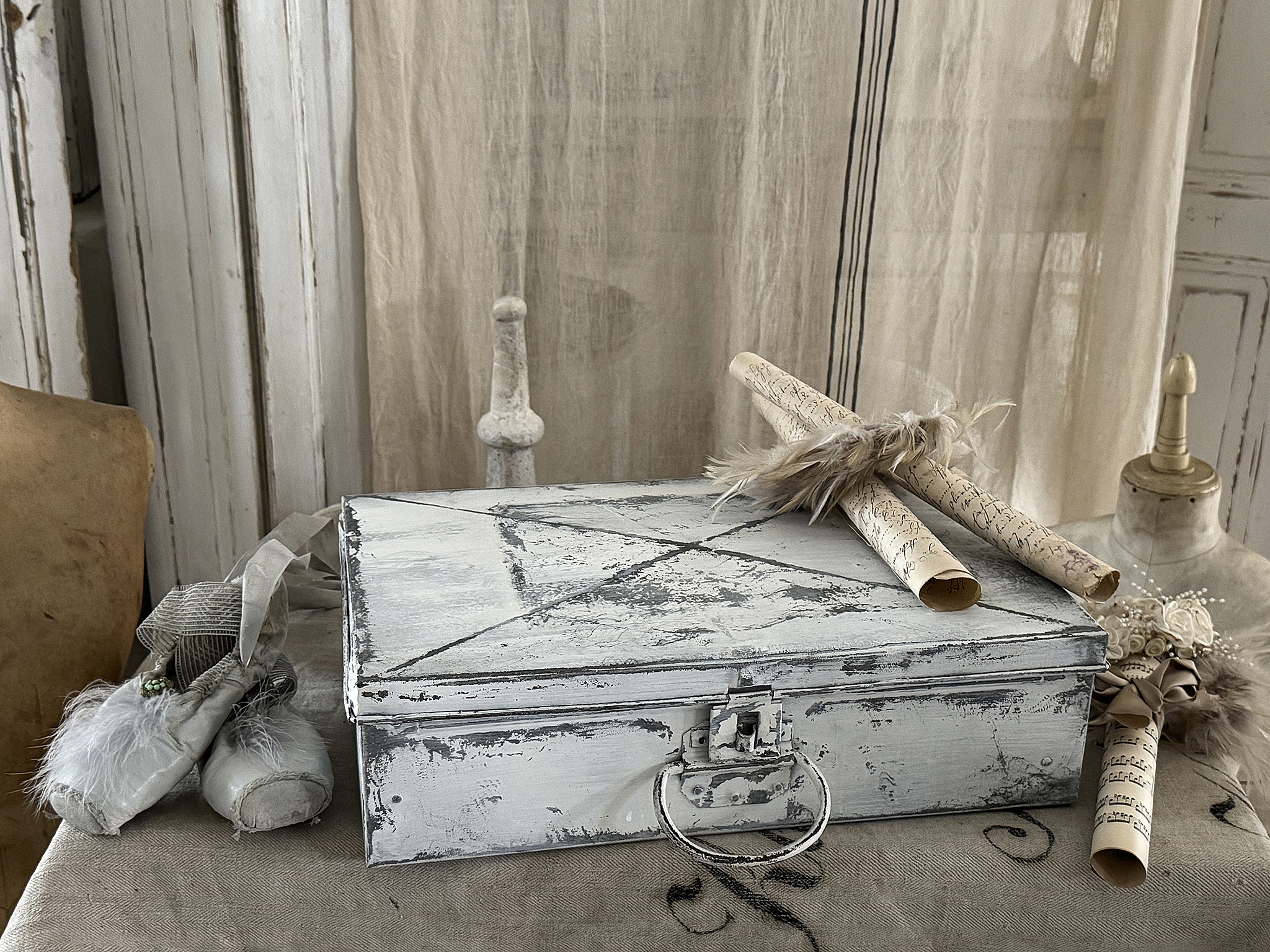  Alte wertige Klappkiste aus Zink***