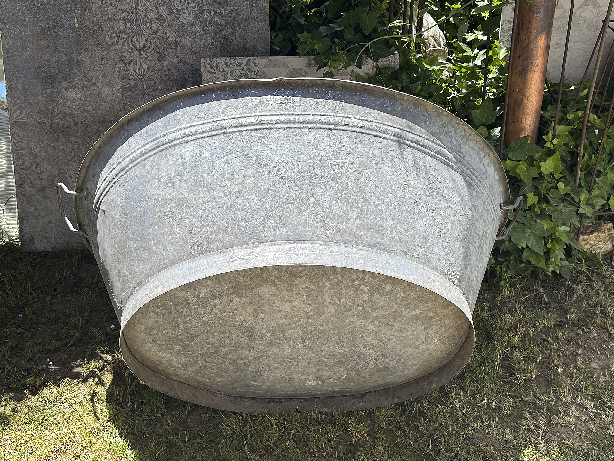 Alte sehr große Zinkwanne mit authentischer Patina – 100Liter***