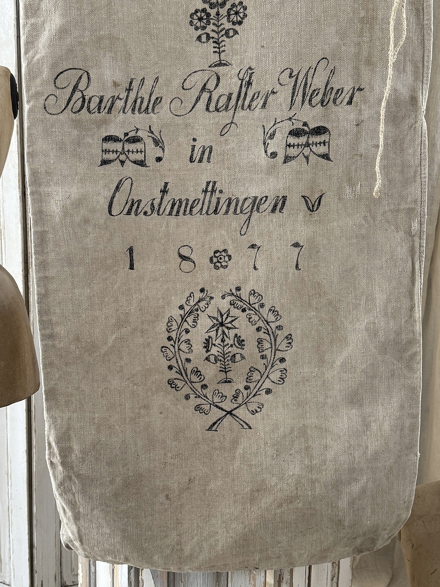 Historischer Mehlsack aus dem Jahr 1877 – seltenes Original mit wunderschönem Druck***