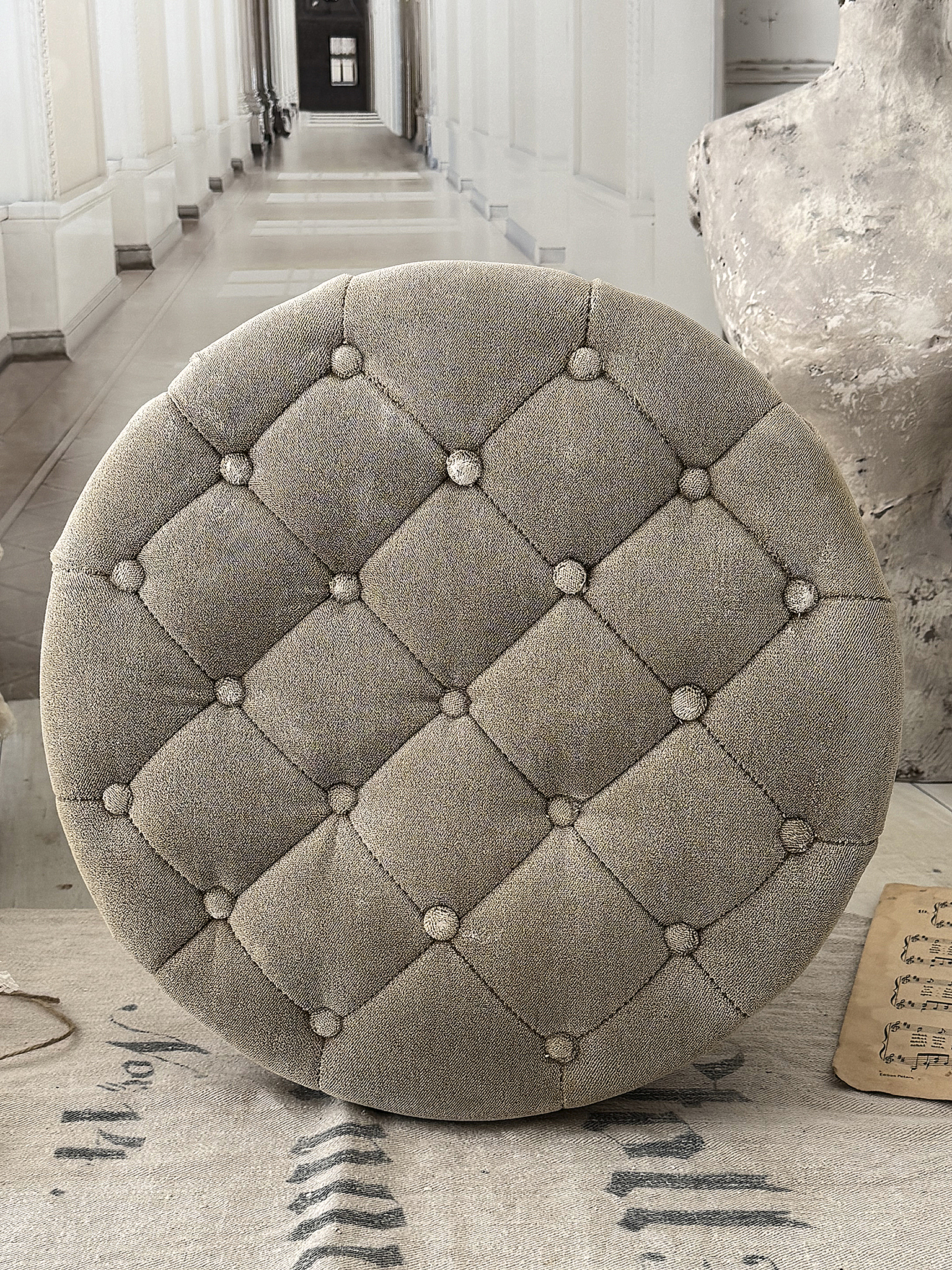 Reserviert! Alter Chippendale-Klavierhocker mit Federkern – Shabby Chic***