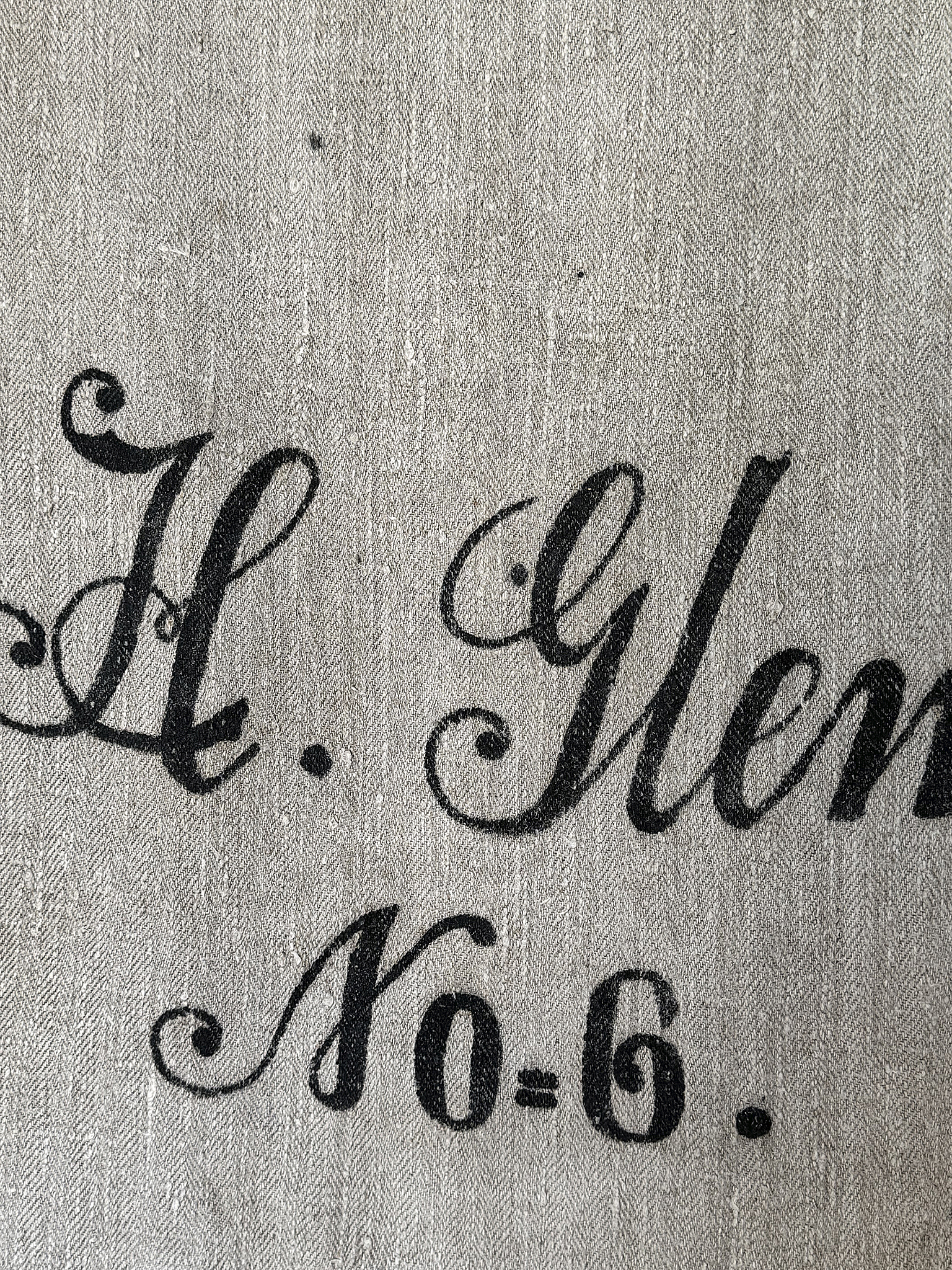Alter Leinensack/ Mehlsack Schreibschrift No.6***