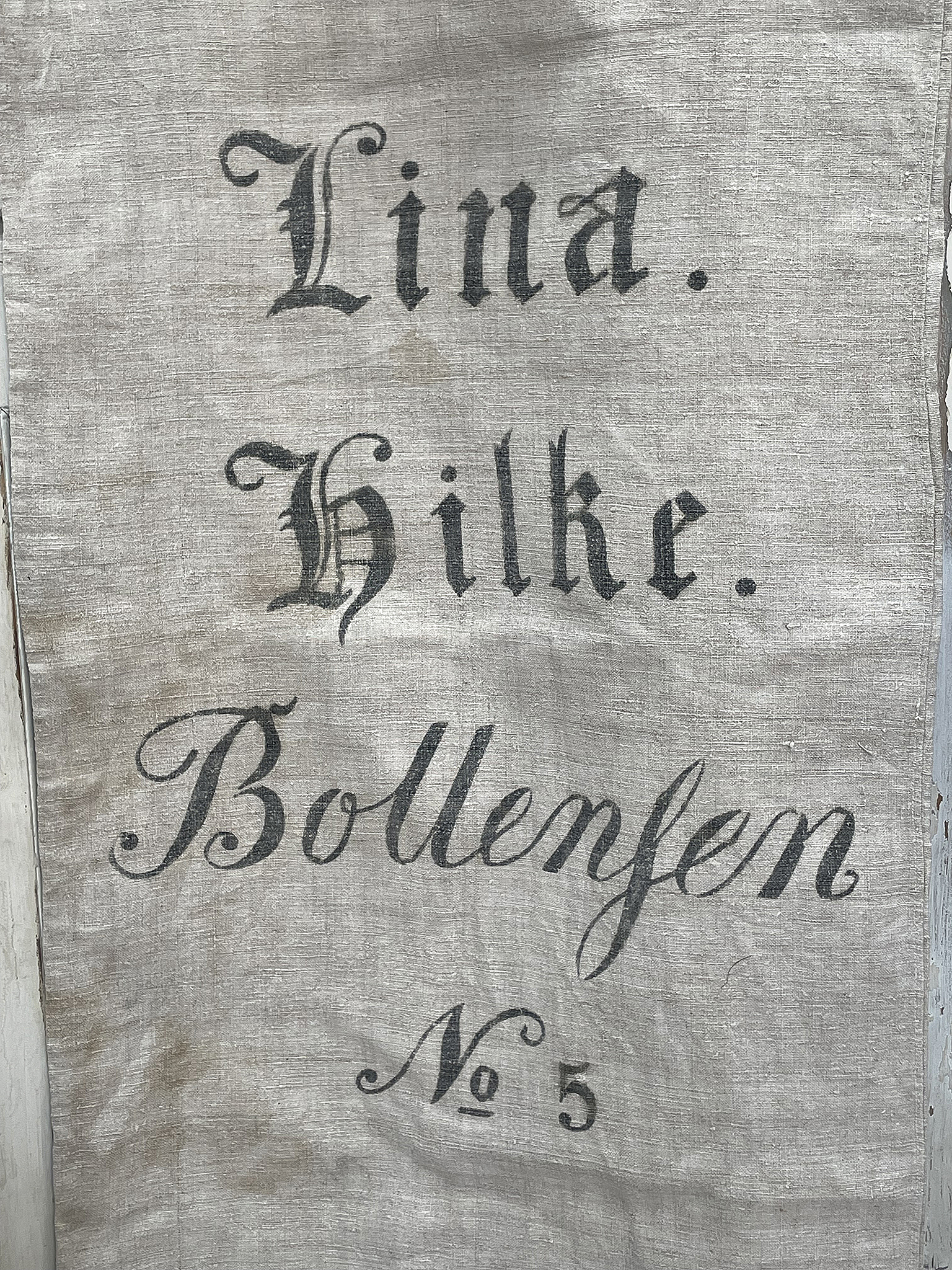 Alter seltener Leinensack/ Mehlsack Schreibschrift***