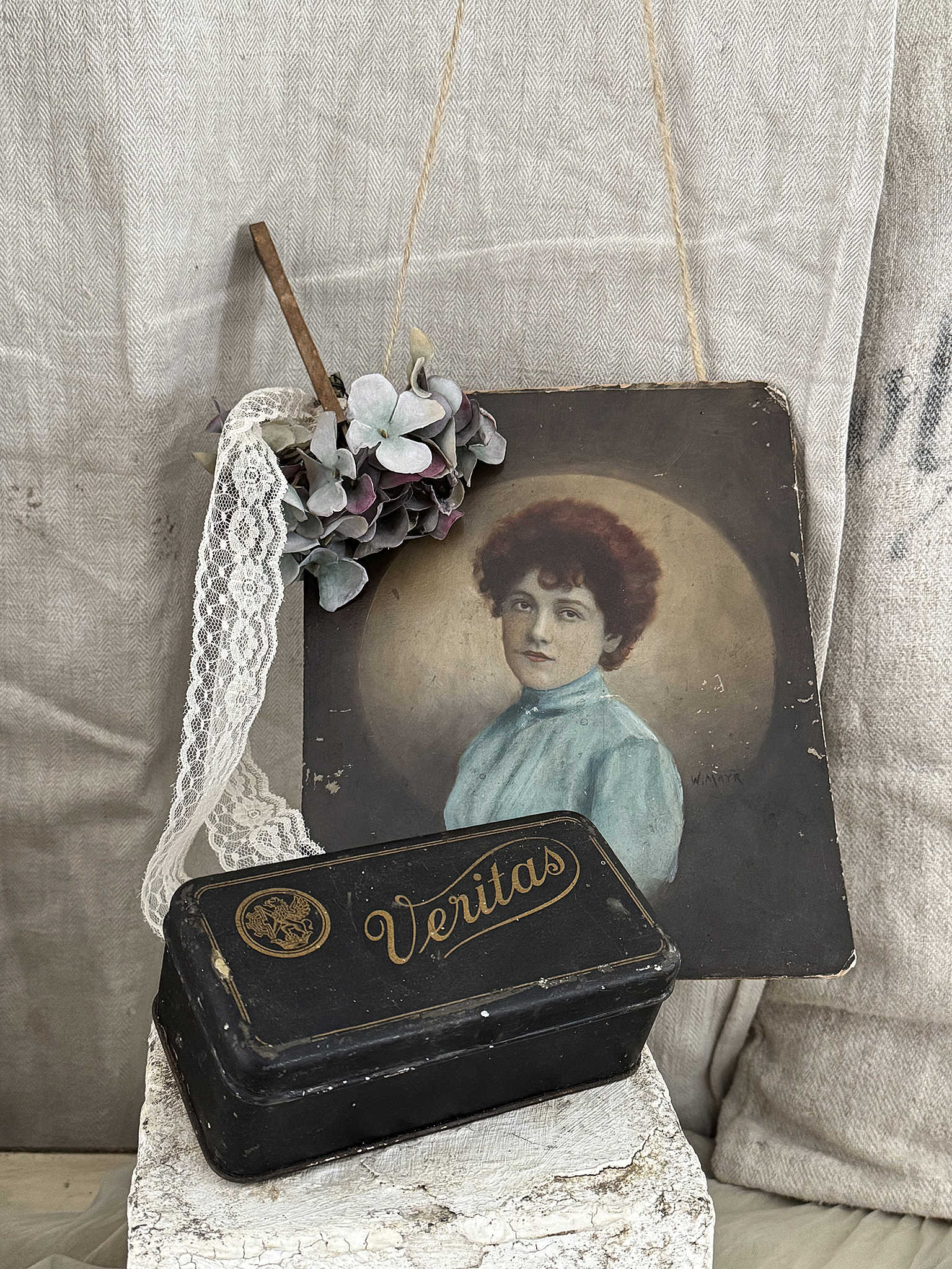Dose mit Bild Art-Deco Dose mit Bild Art-Deco
